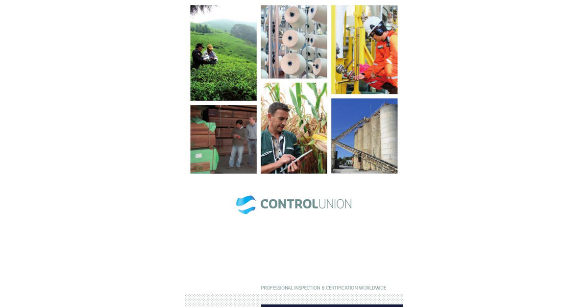 Control Union Certifications Brochure Control Union Certifications