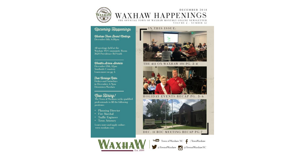 Waxhaw Happenings December 2018