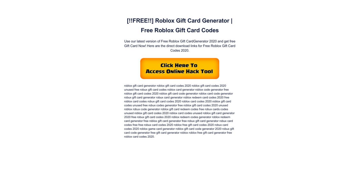 [!!FREE!!] Roblox Gift Card Generator Free Roblox Gift Card Codes