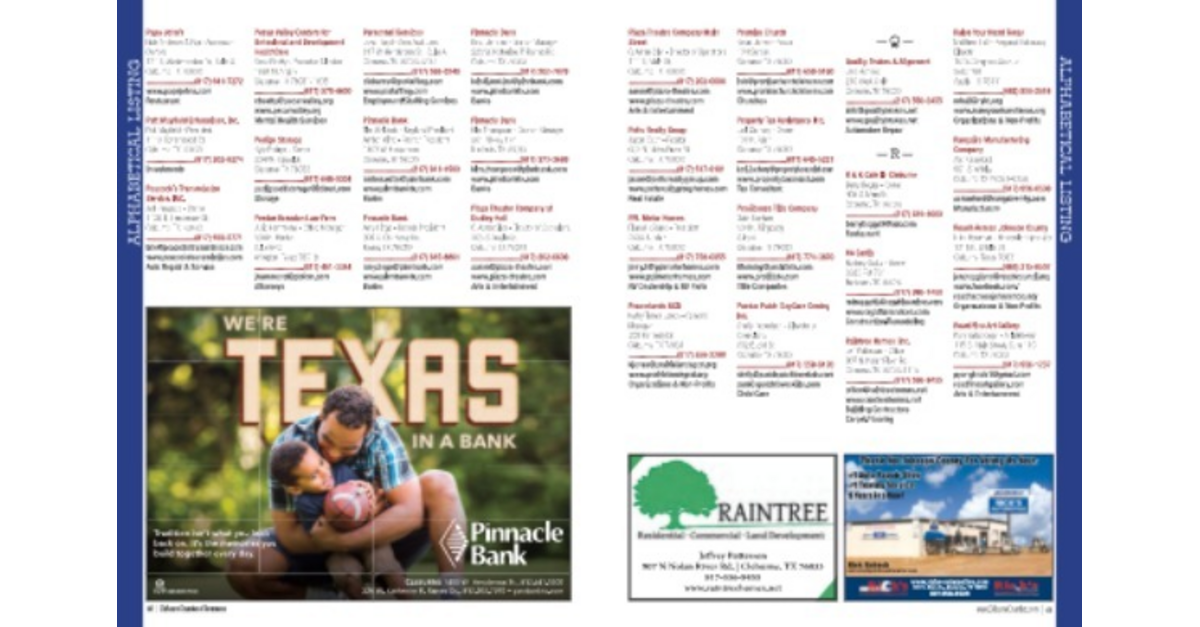 Cleburne Community Info & Chamber Directory 2022 Page 60