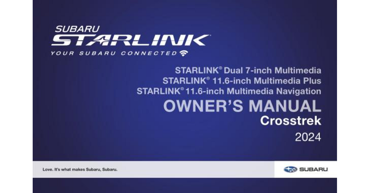 Subaru Crosstrek Manuals 2024 Crosstrek Multimedia System Manual