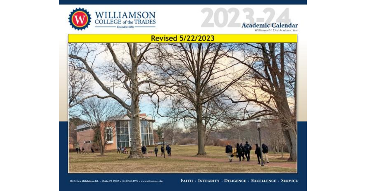 Williamson Academic Calendar
