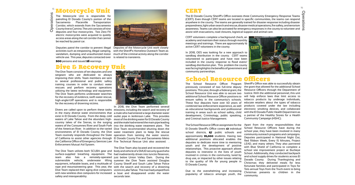 El Dorado County Sheriff's Office 2018 Annual Report Page 18