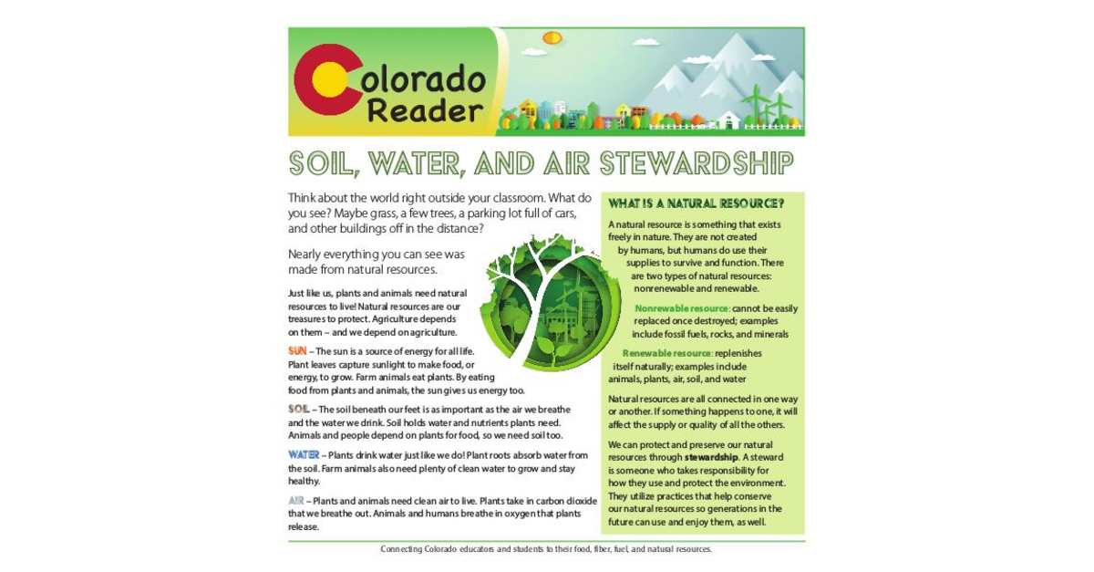 Colorado Reader Feb. 2020: Soil, Water, and Air Stewardship