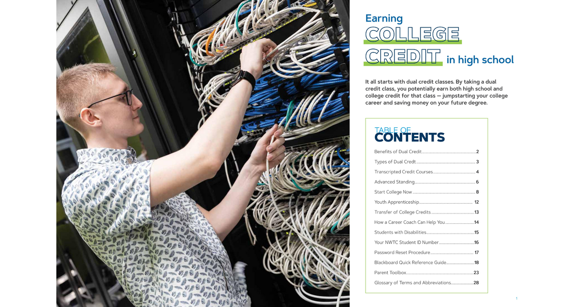 NWTC Dual Credit Student Handbook 2021 Page 2