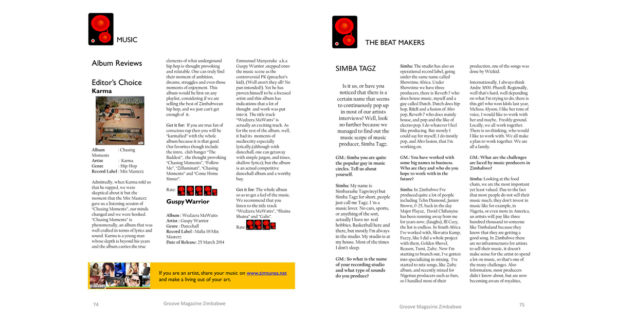 Groove Magazine Zimbabwe Issue 2 - Page 79