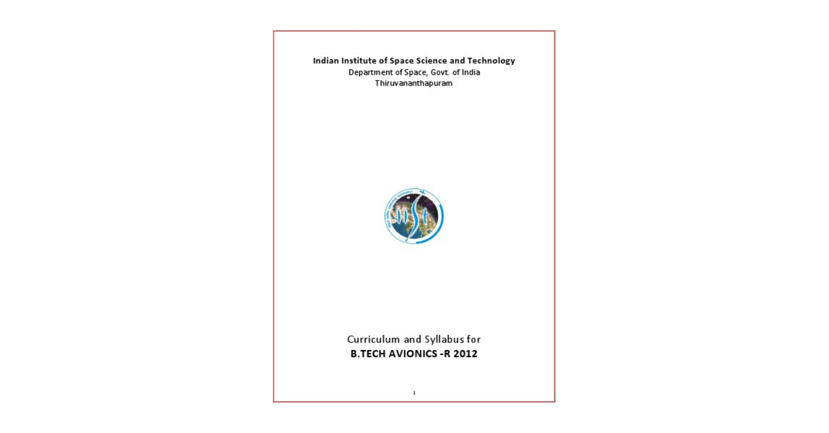 IIST SYLLABUS 1